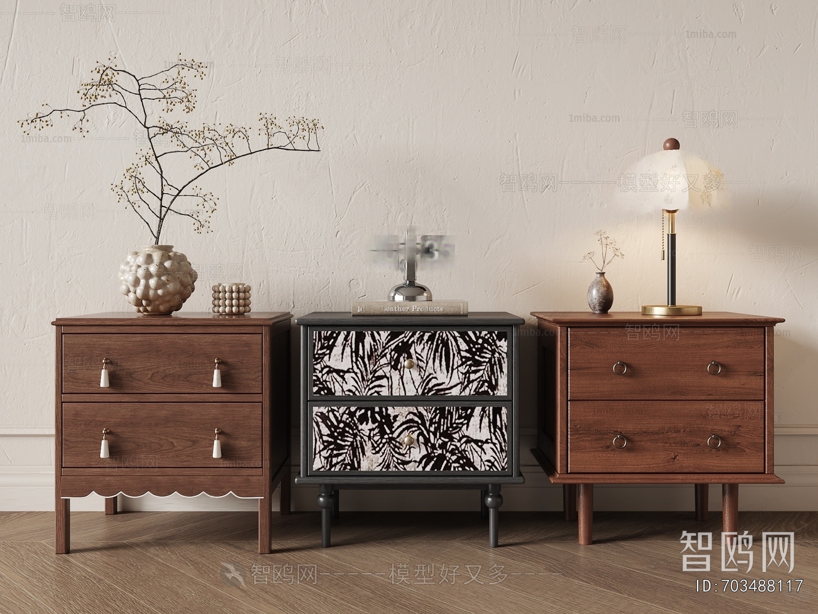 French Style Bedside Cupboard