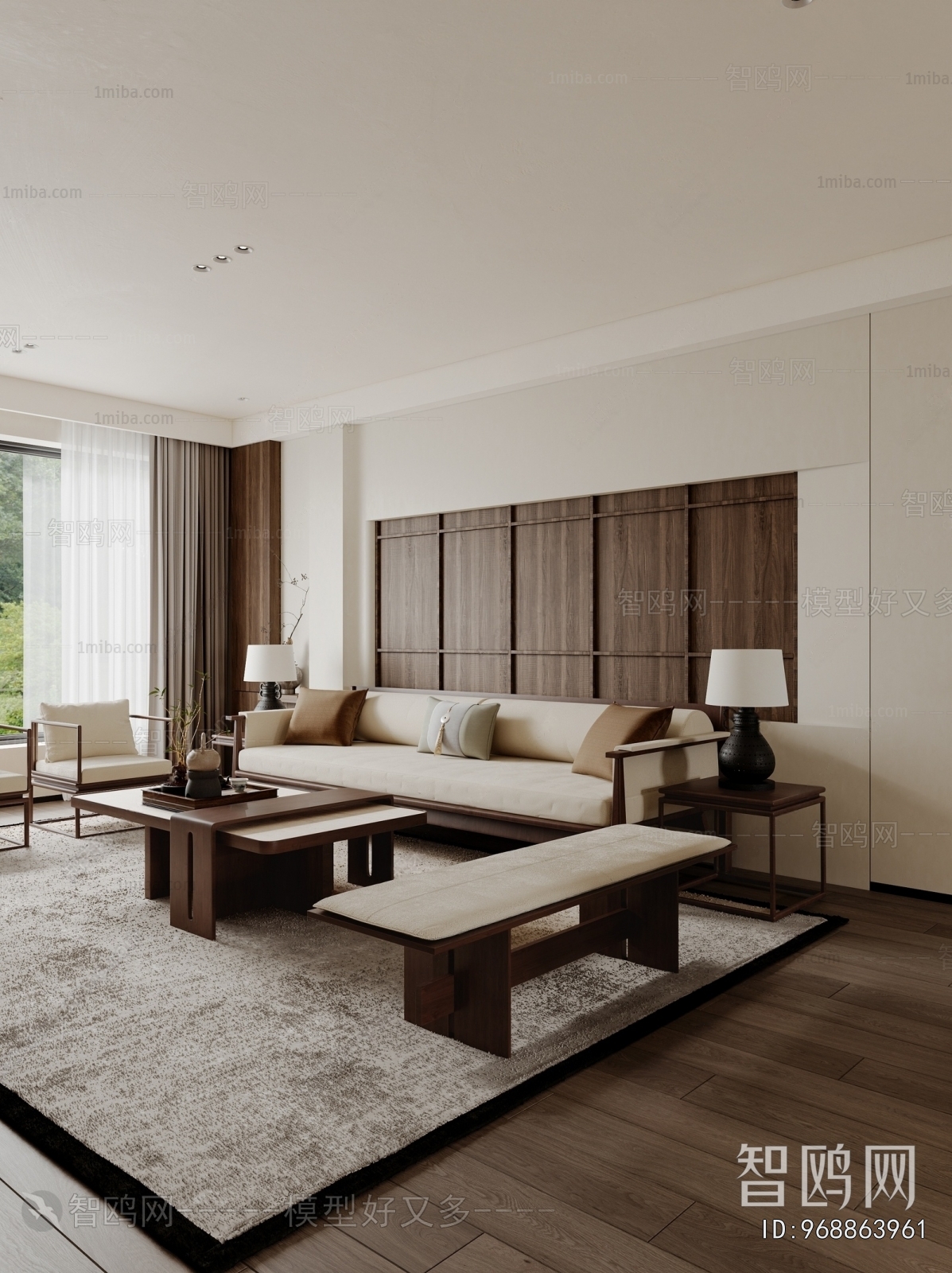 New Chinese Style A Living Room