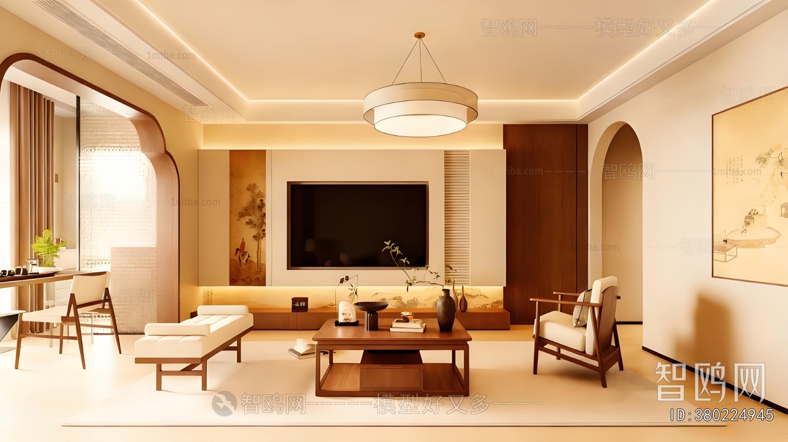 New Chinese Style A Living Room