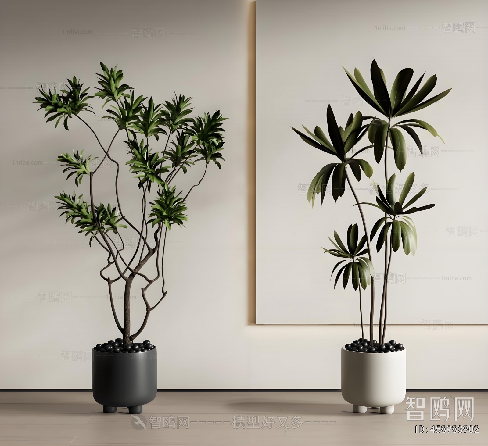 Modern Ground Green Plant Potted Plants