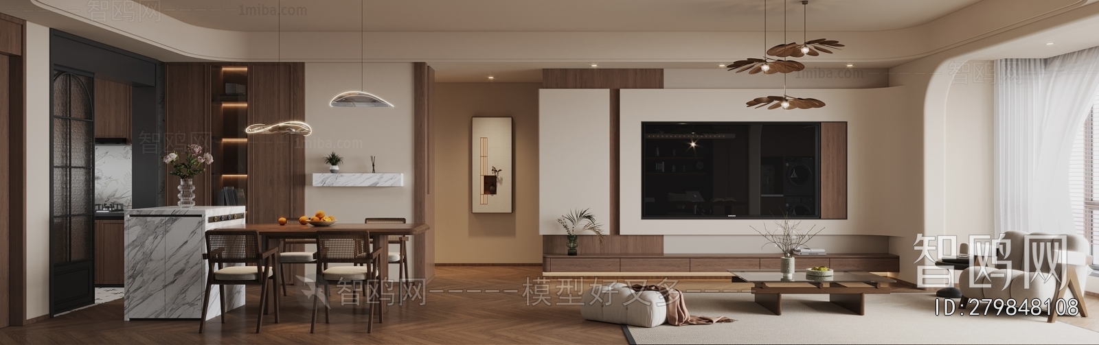 New Chinese Style A Living Room