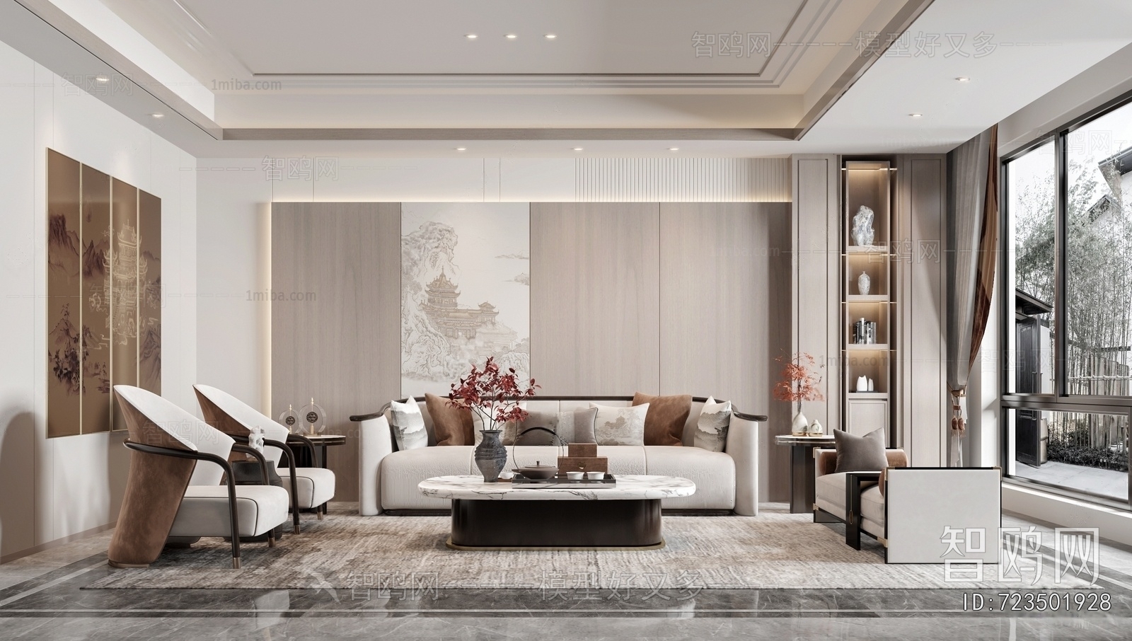 New Chinese Style A Living Room