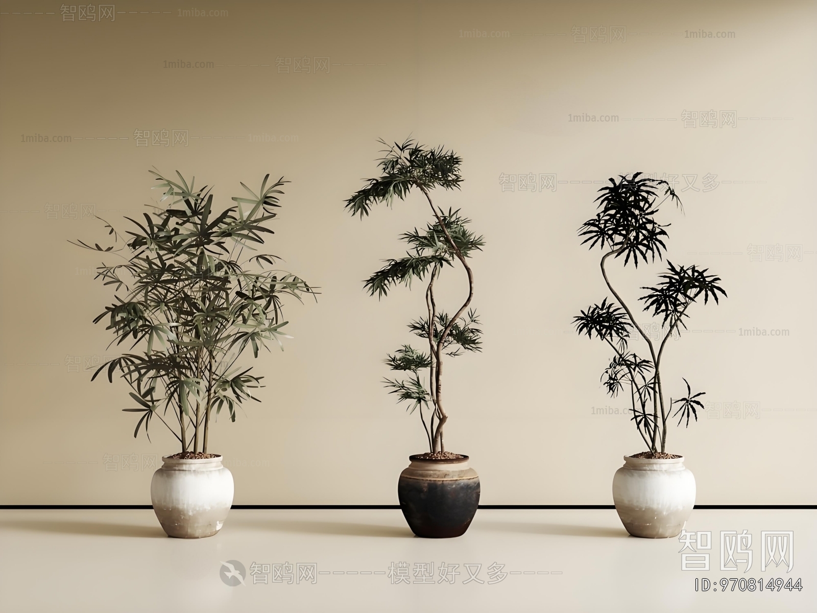 New Chinese Style Ground Green Plant Potted Plants