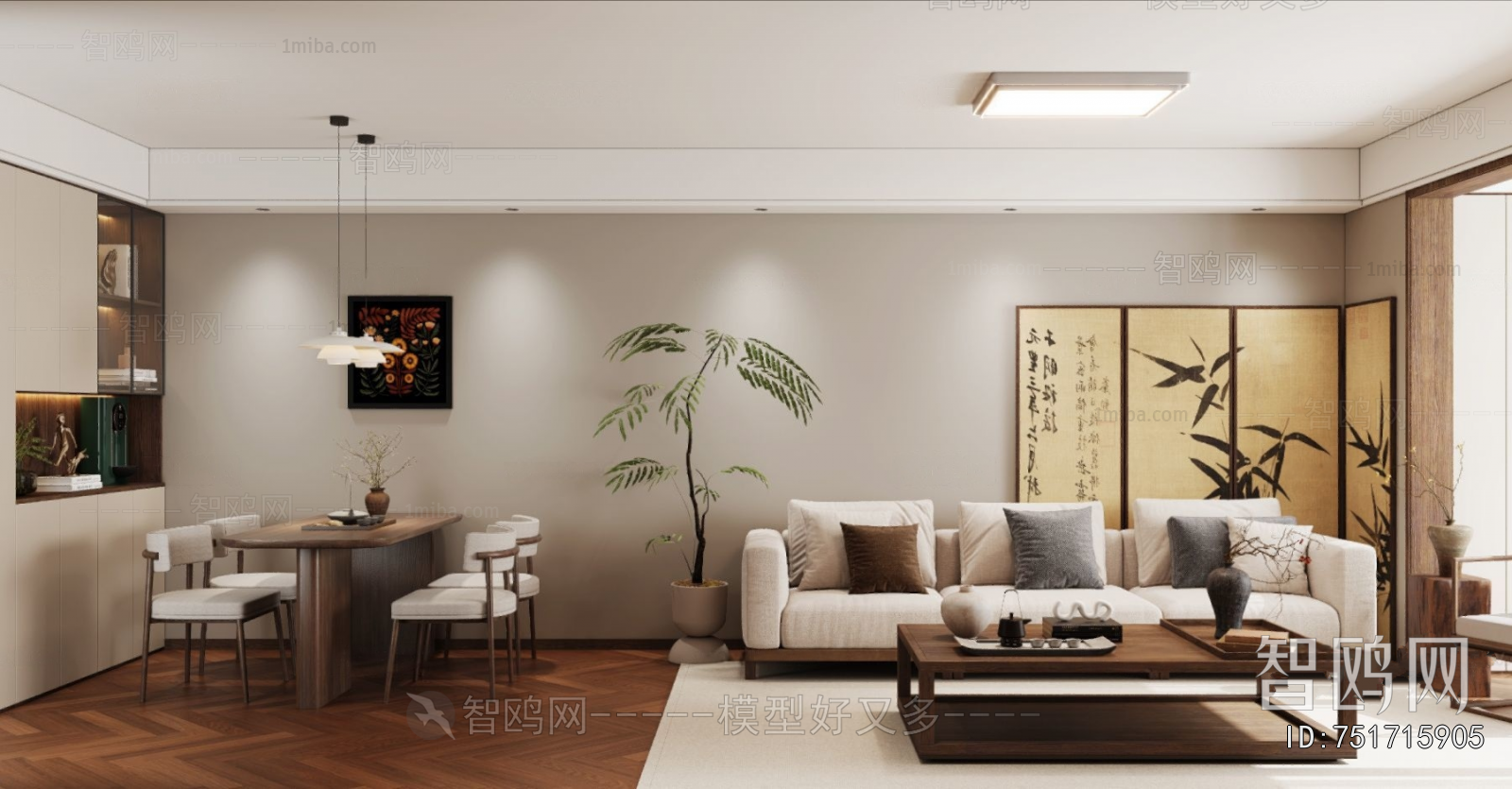 New Chinese Style A Living Room