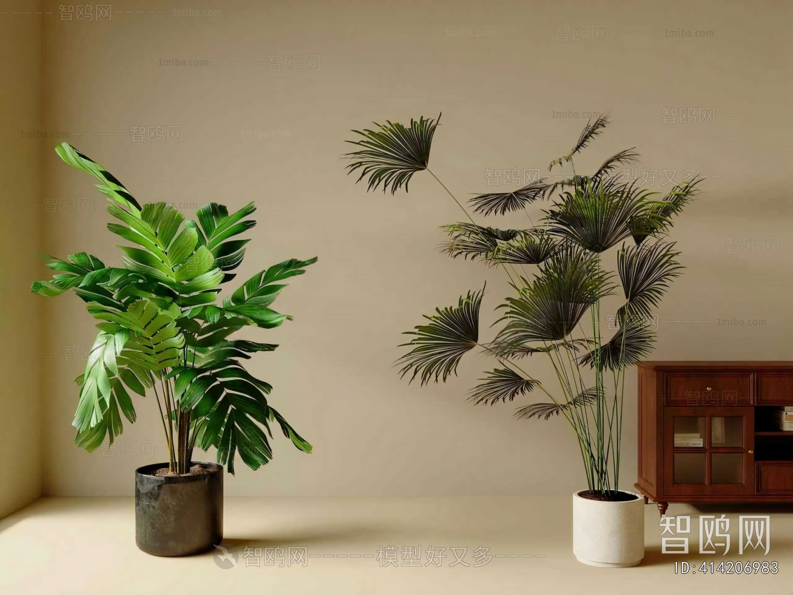 Modern Ground Green Plant Potted Plants