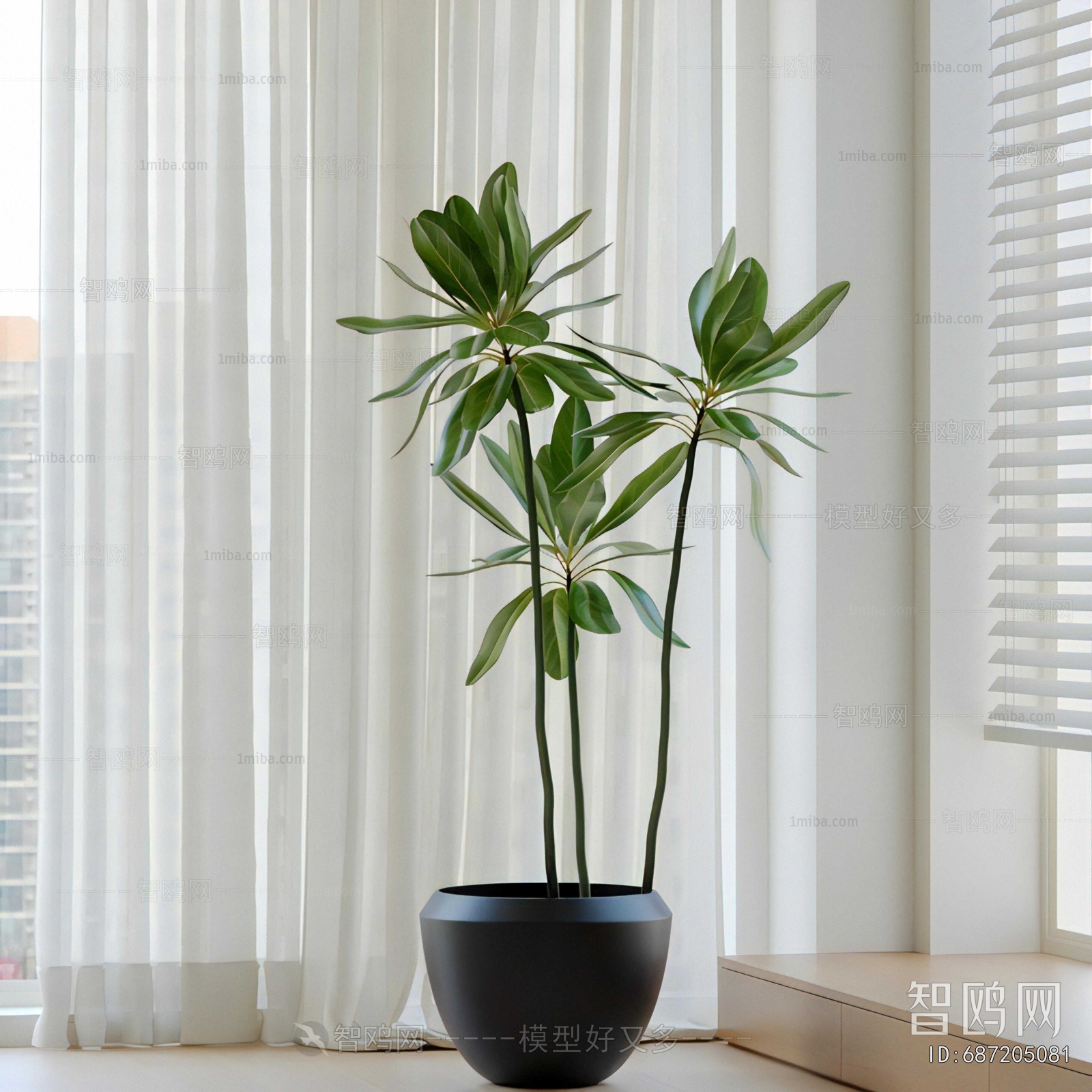 Modern Ground Green Plant Potted Plants