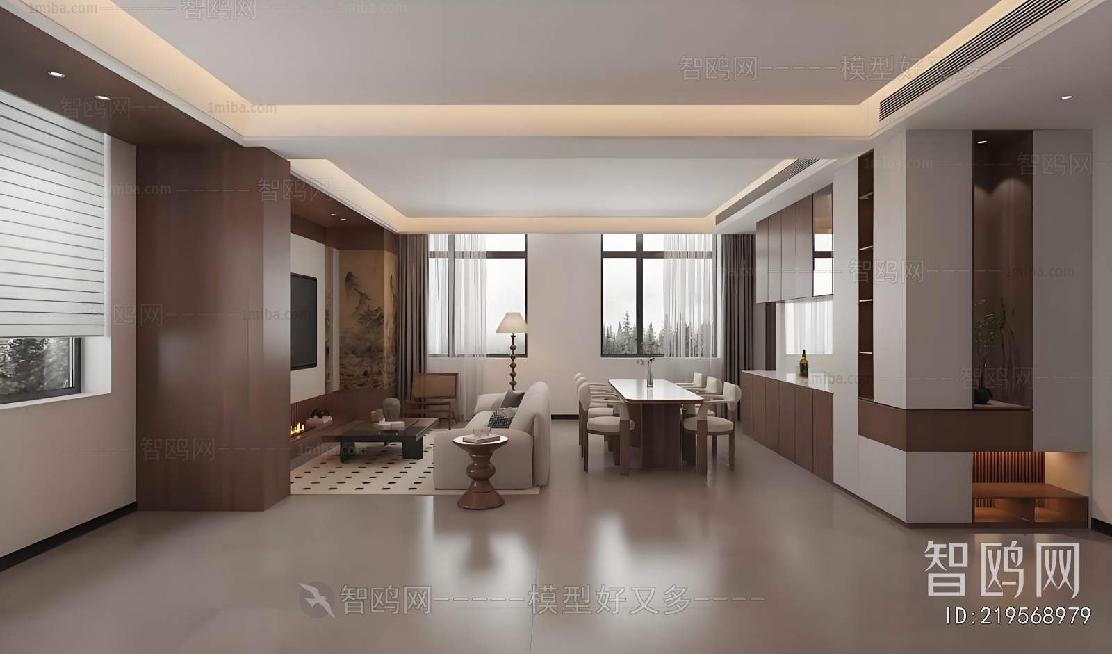 New Chinese Style A Living Room