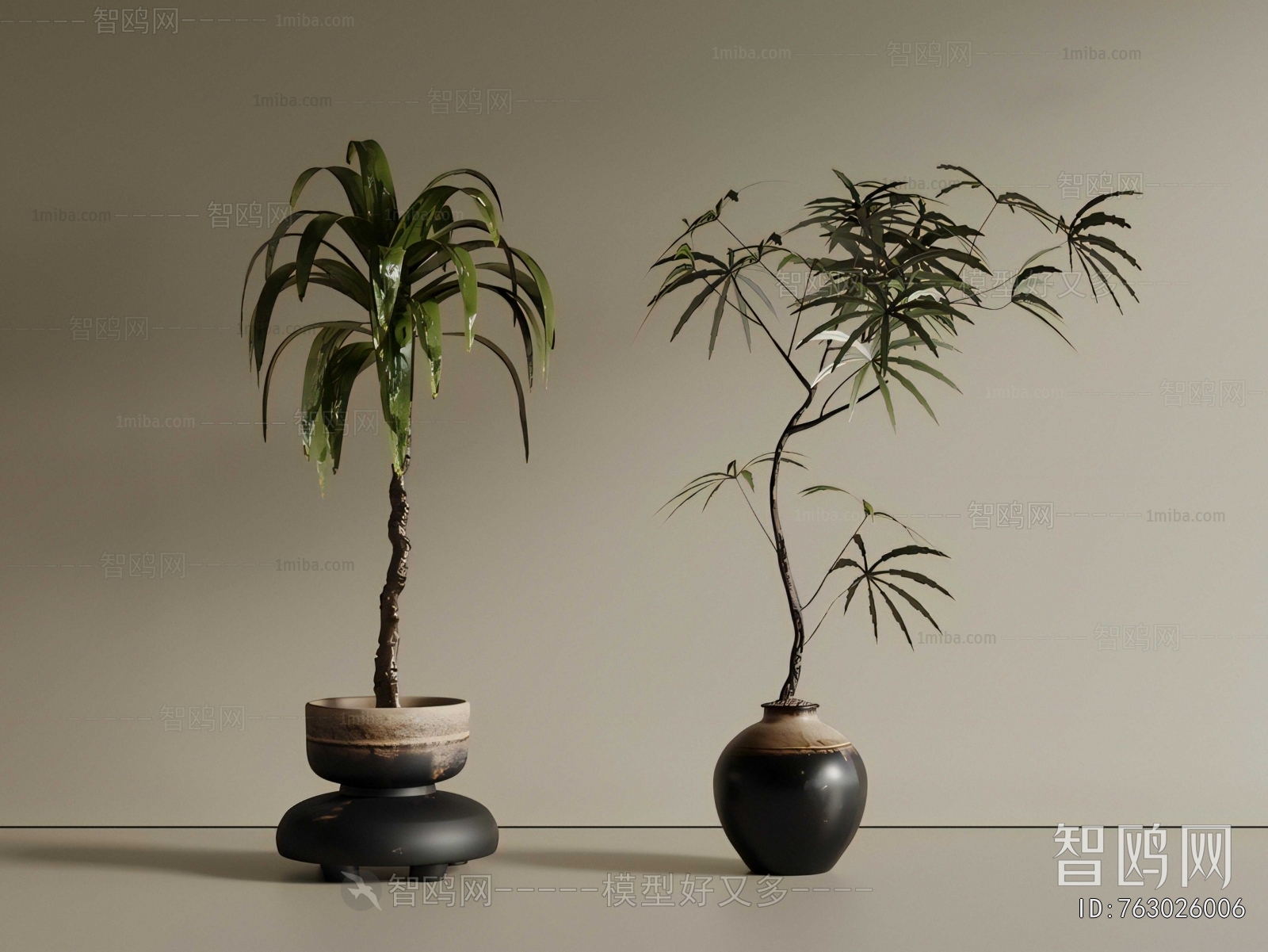 New Chinese Style Ground Green Plant Potted Plants