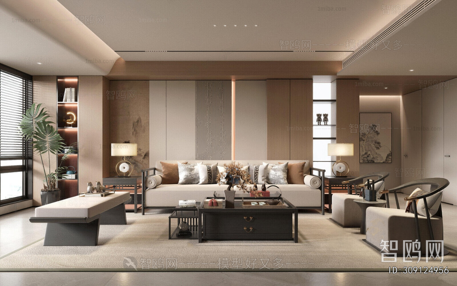 New Chinese Style A Living Room