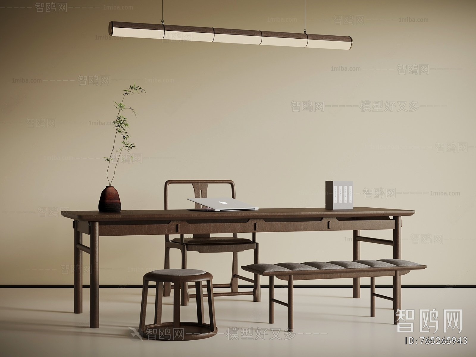 New Chinese Style Computer Desk And Chair