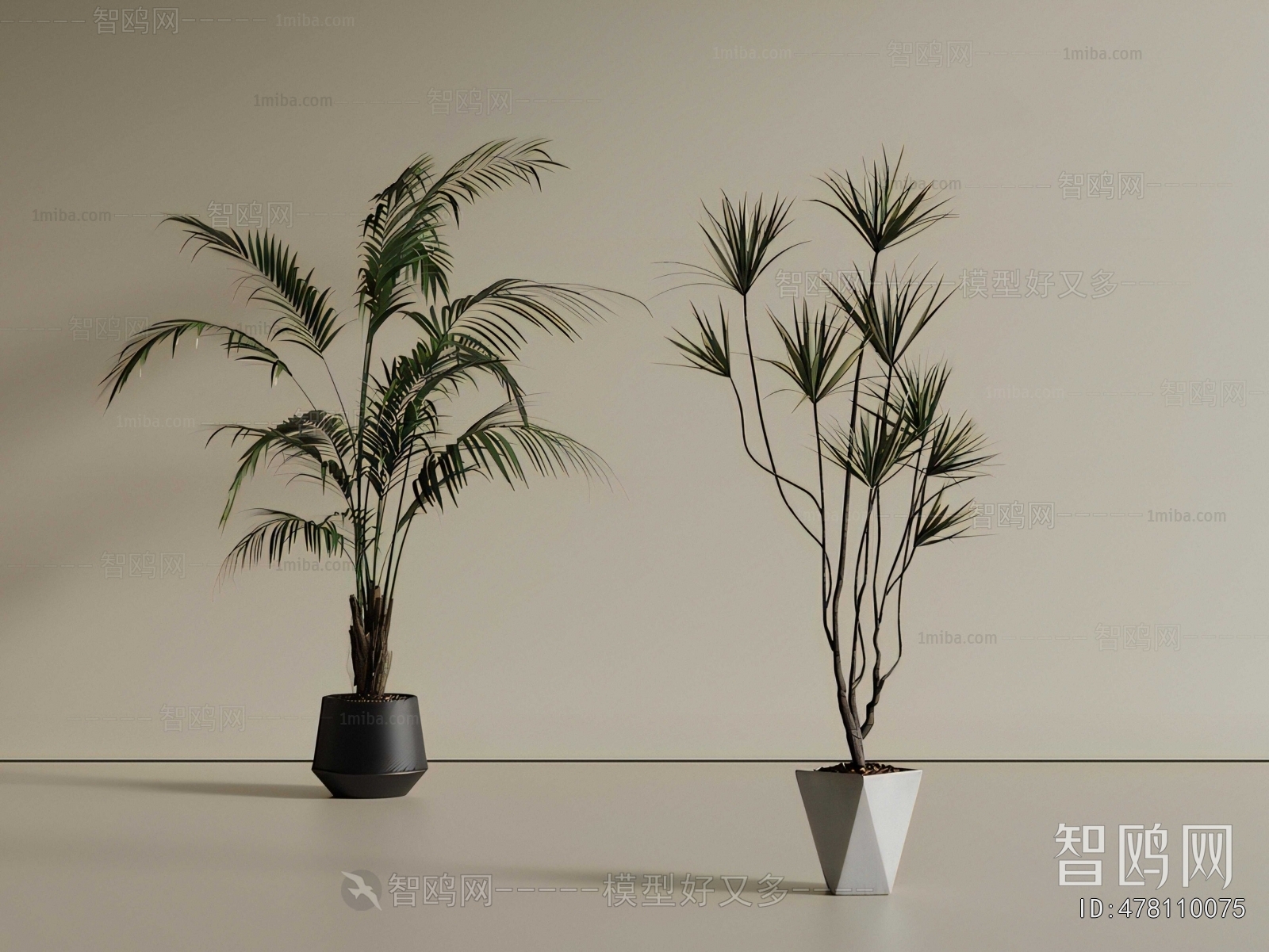 Modern Ground Green Plant Potted Plants