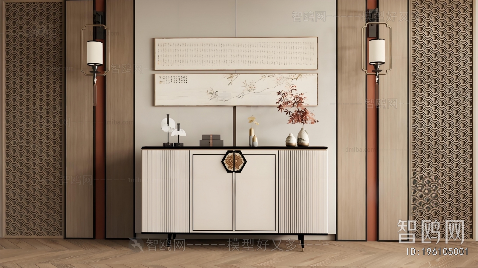 New Chinese Style Entrance Cabinet