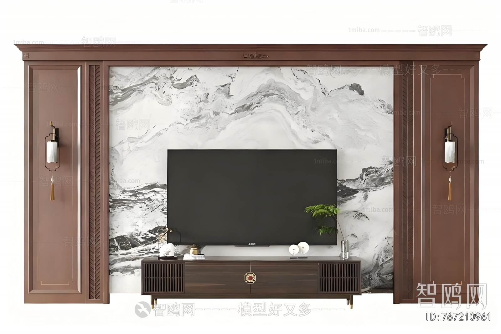 New Chinese Style TV Wall