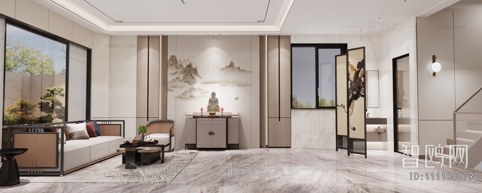 New Chinese Style A Living Room