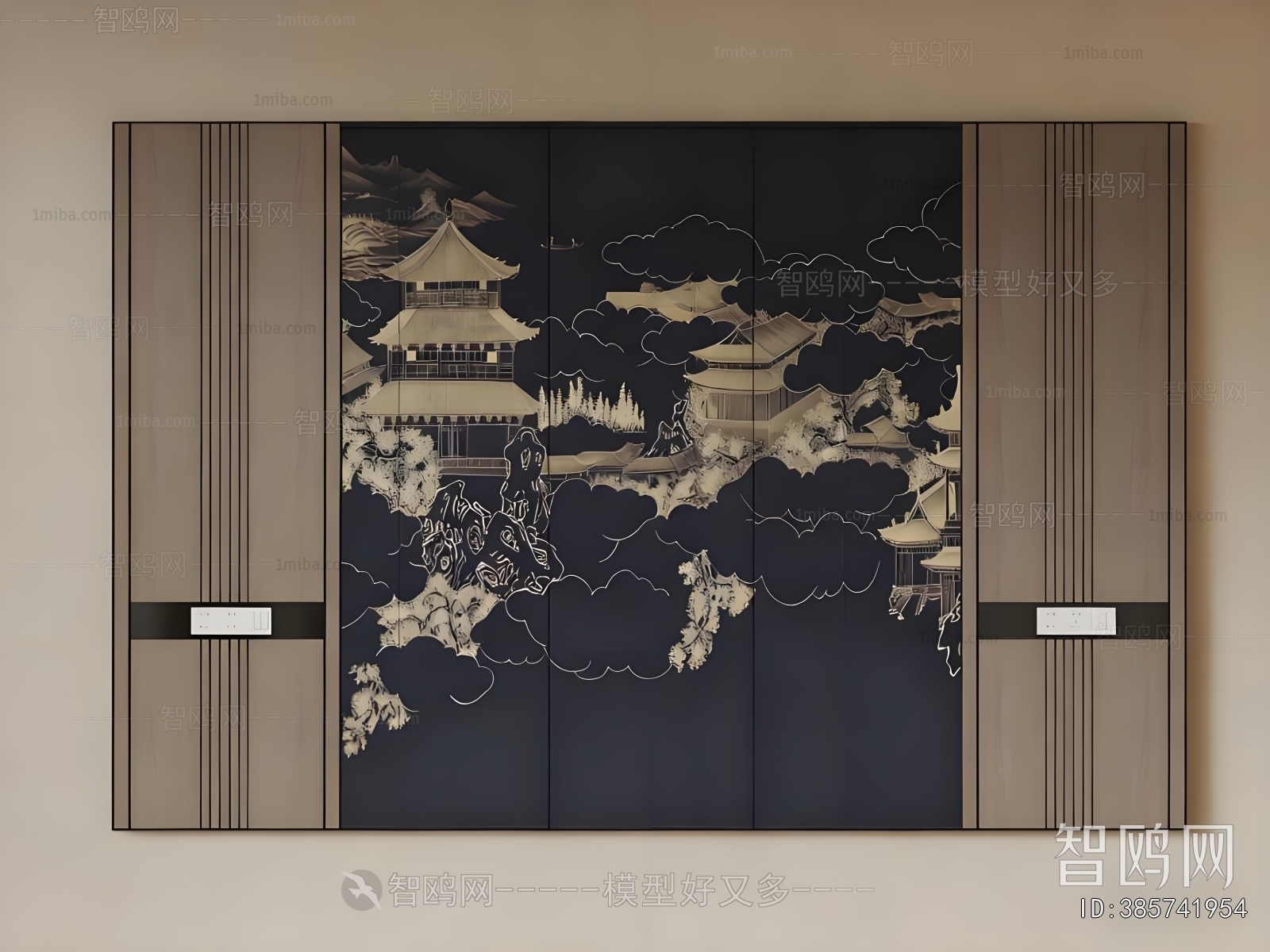 New Chinese Style TV Wall