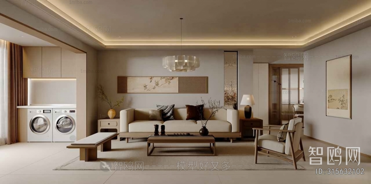 New Chinese Style A Living Room