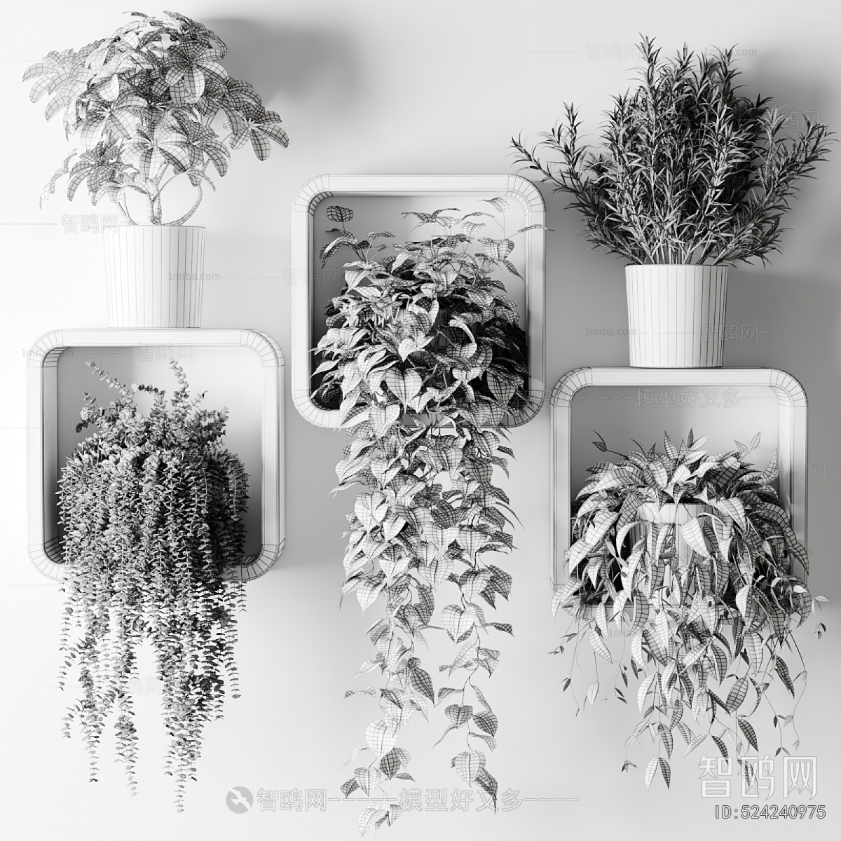 Modern Potted Green Plant