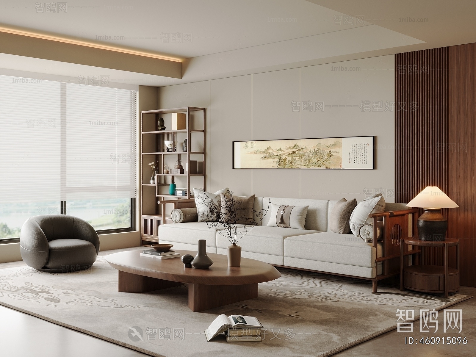 New Chinese Style A Living Room