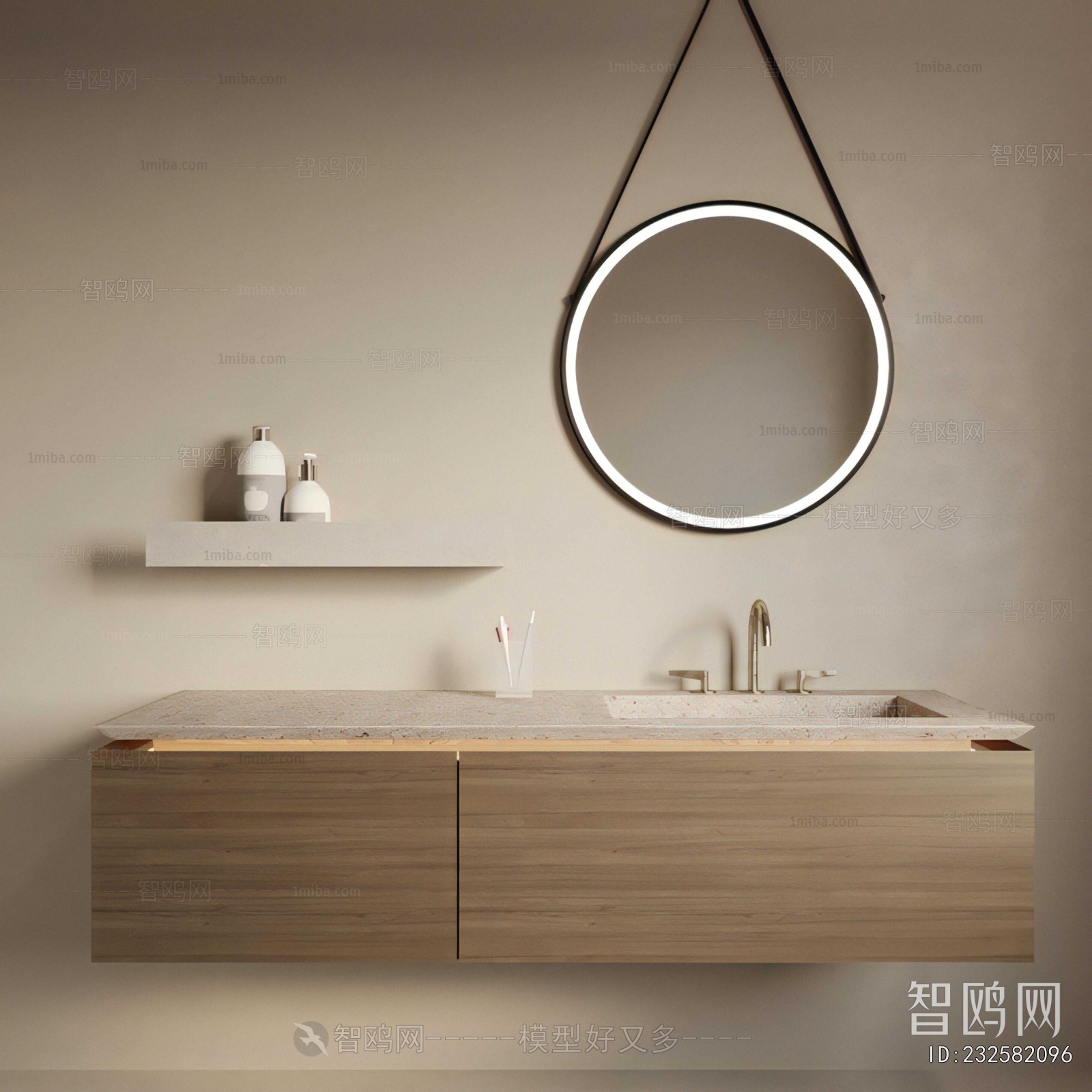 Wabi-sabi Style Bathroom Cabinet