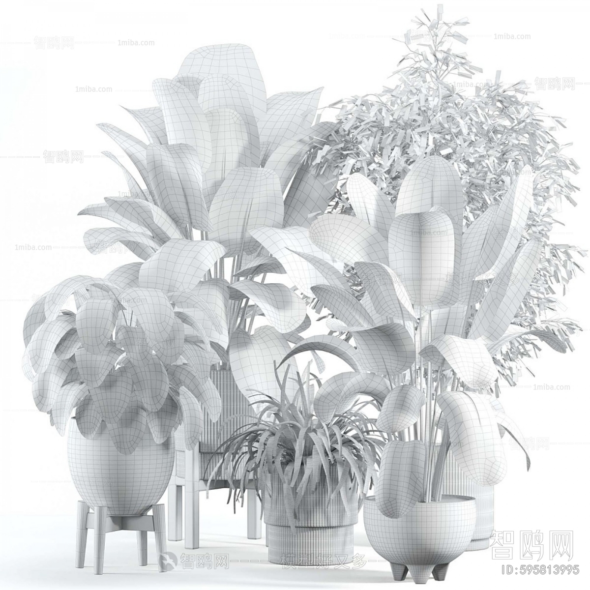 Modern Ground Green Plant Potted Plants