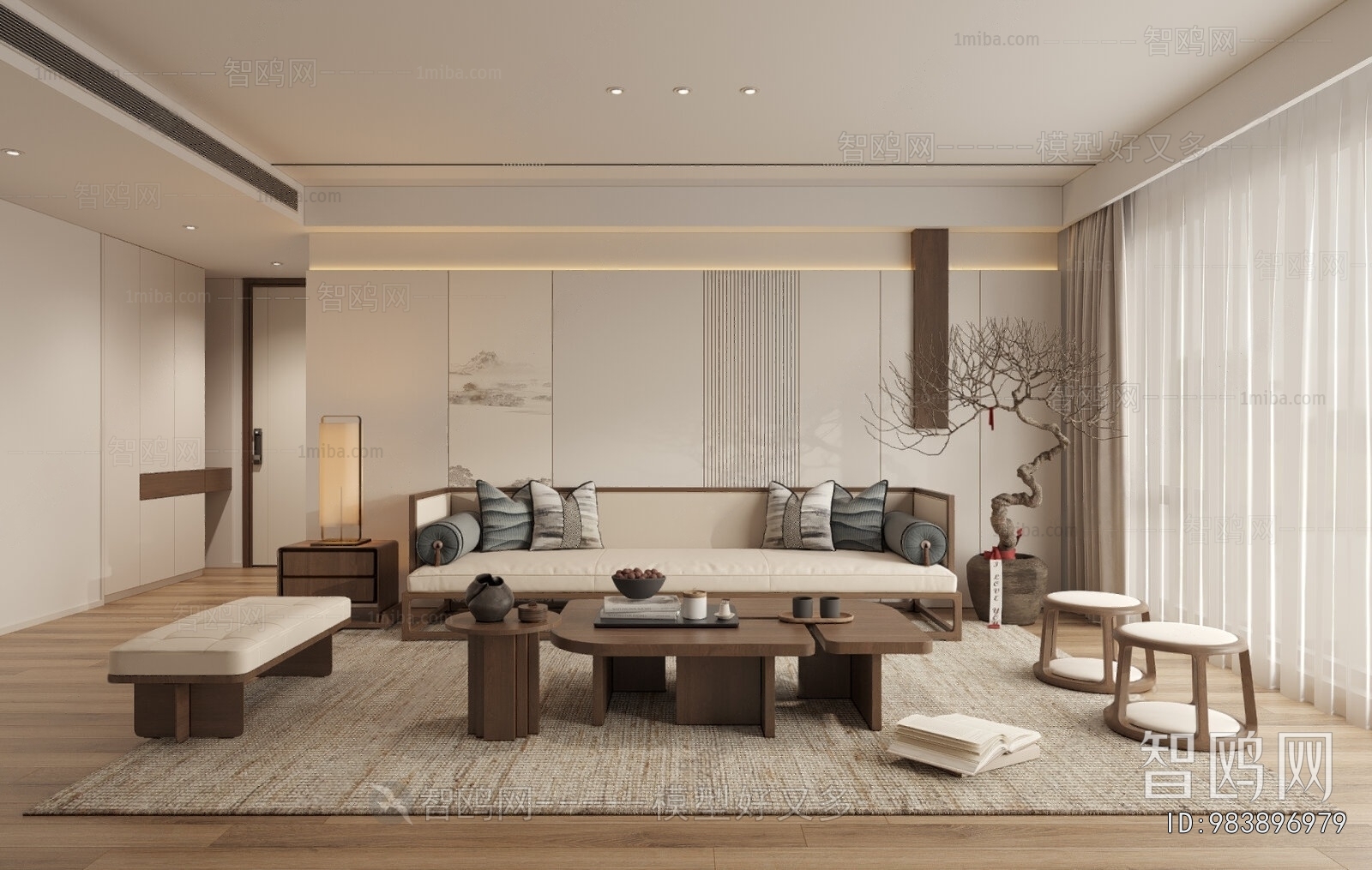 New Chinese Style A Living Room