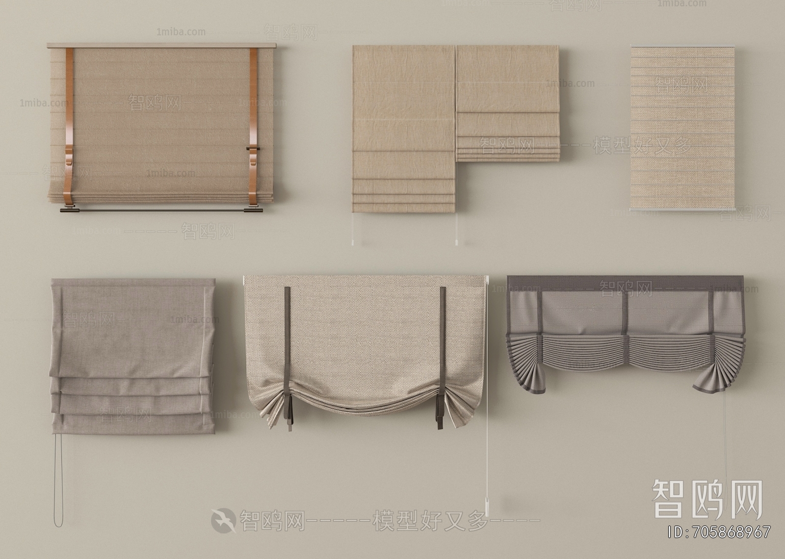 New Chinese Style Roman Curtain