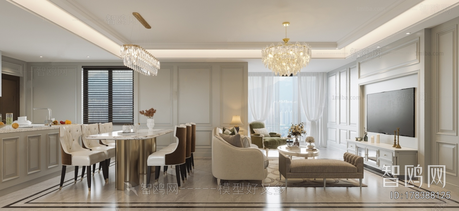 Simple European Style A Living Room