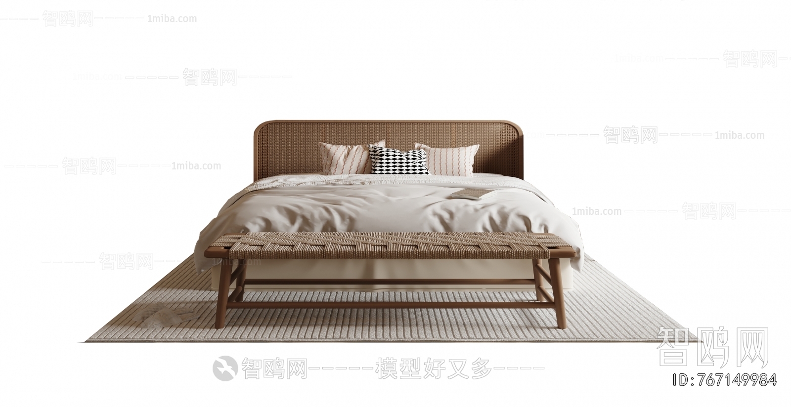 Wabi-sabi Style Double Bed