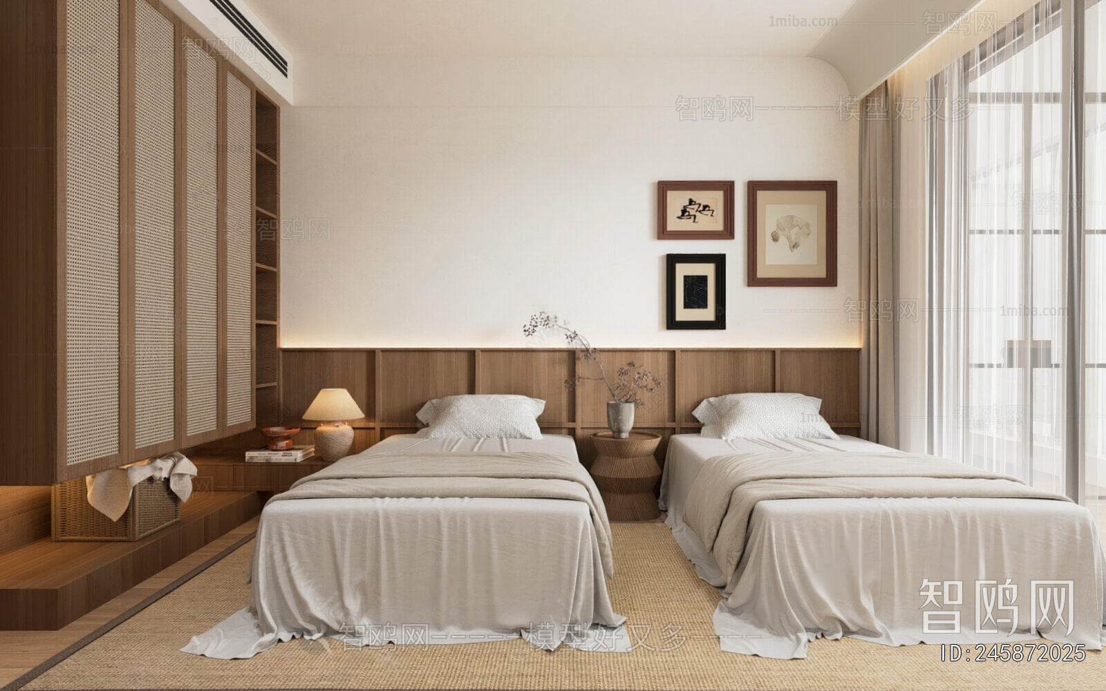 Wabi-sabi Style Guest Room