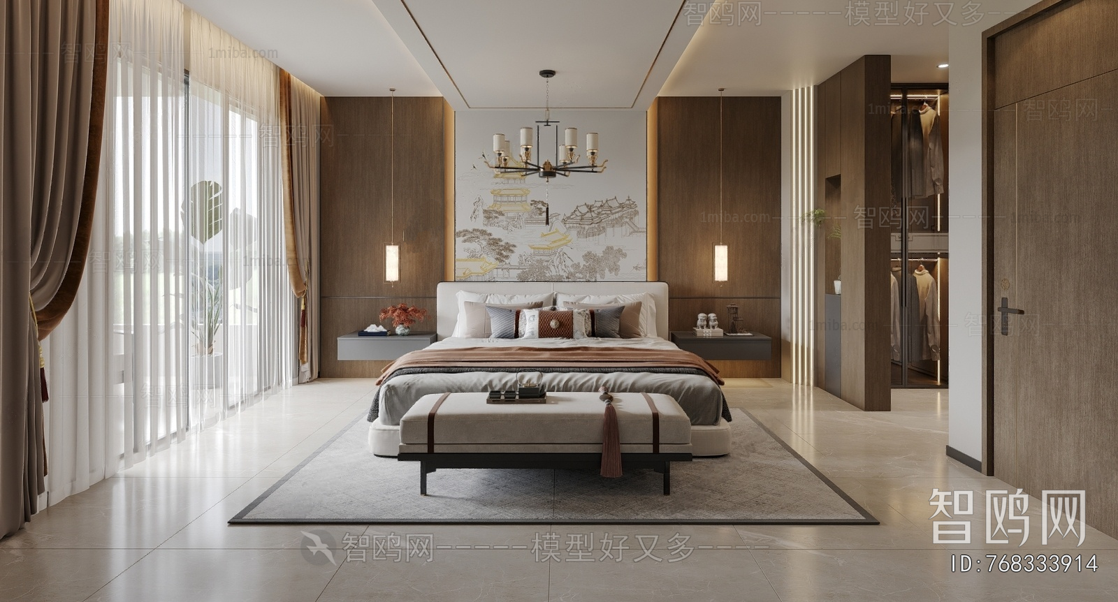 New Chinese Style Bedroom