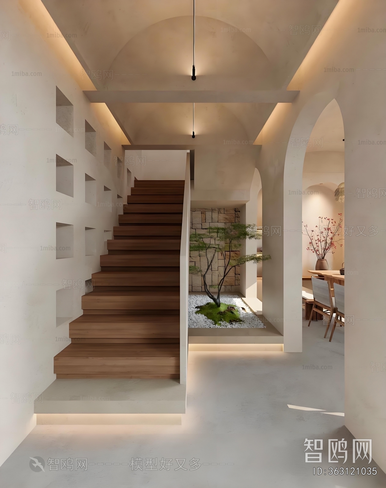 Wabi-sabi Style Stairwell