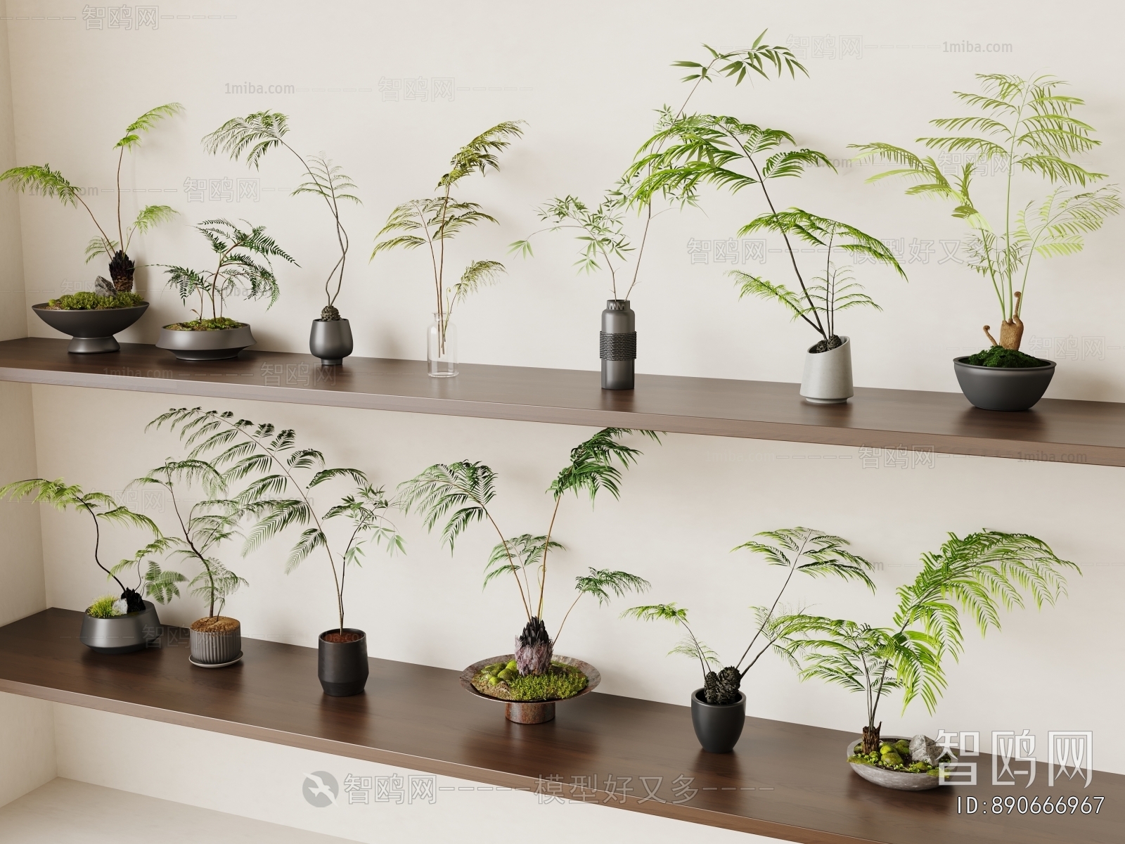 Modern Potted Green Plant