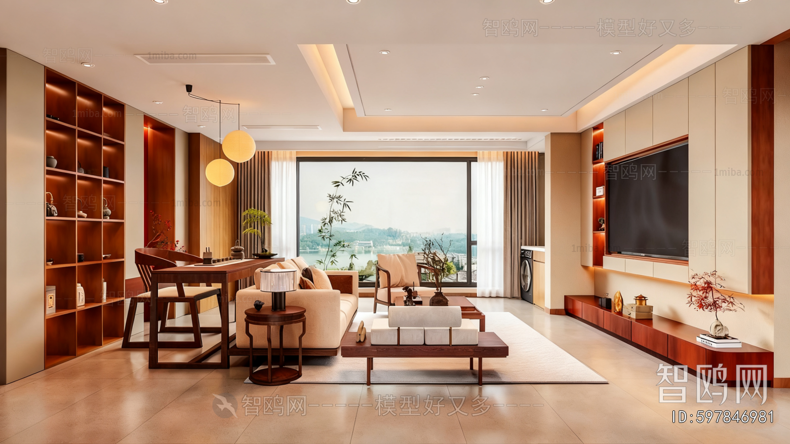 New Chinese Style A Living Room