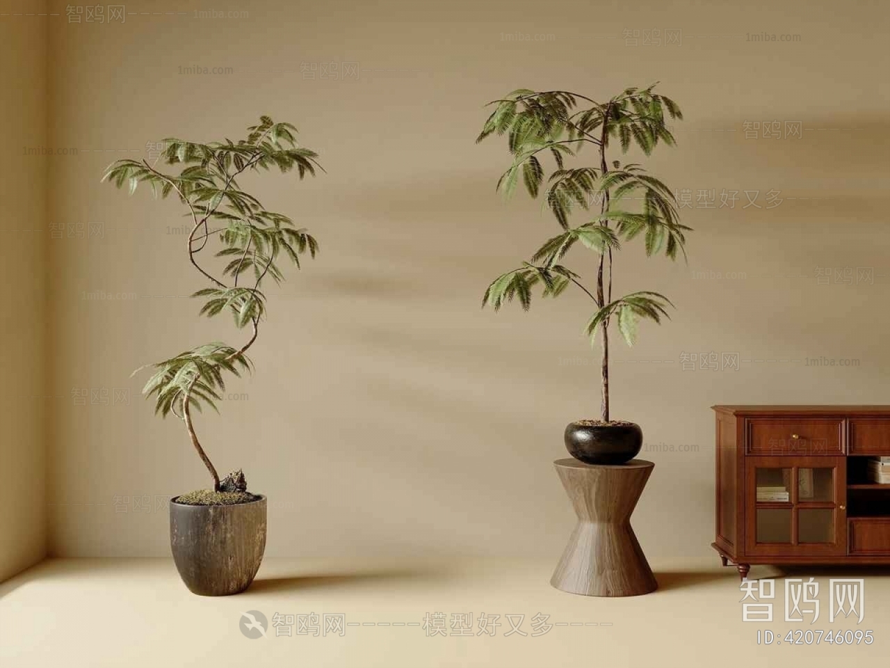 Modern Ground Green Plant Potted Plants