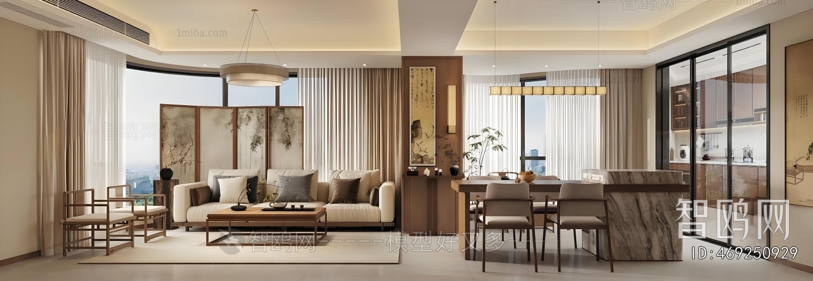 New Chinese Style A Living Room