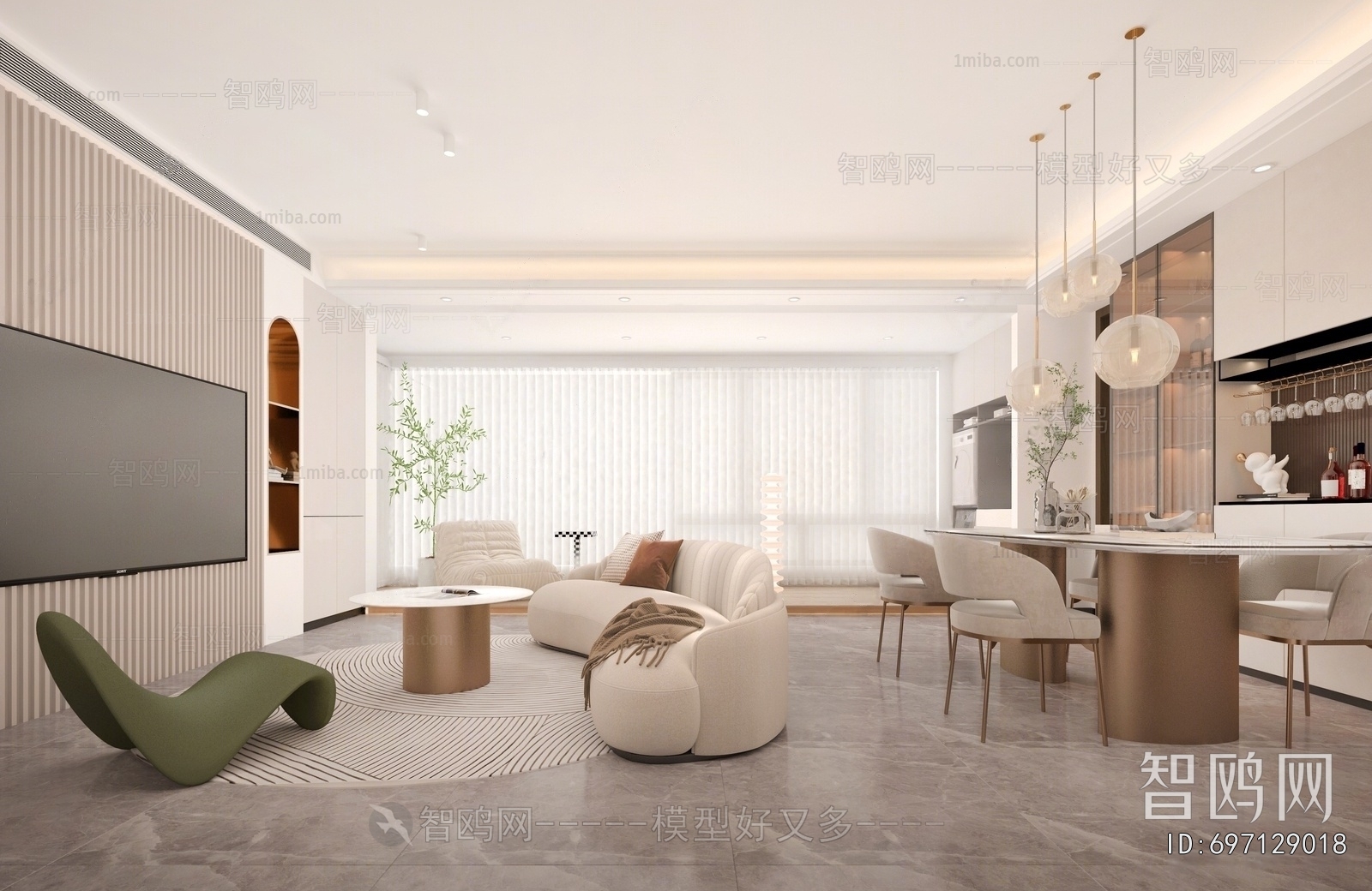 New Chinese Style A Living Room