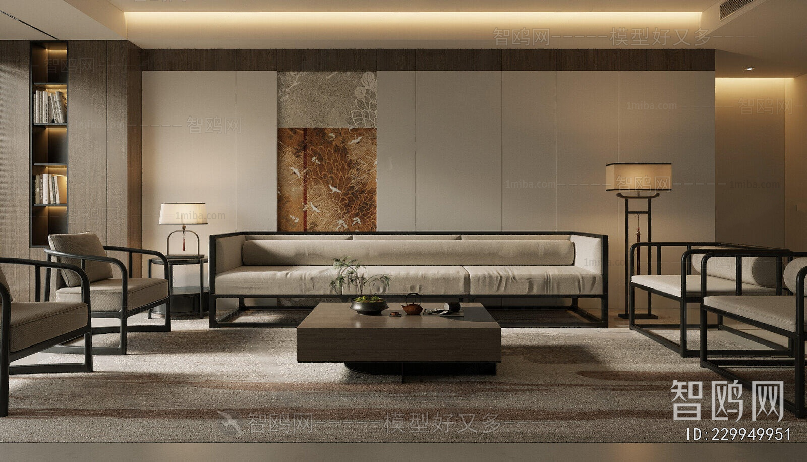 New Chinese Style A Living Room