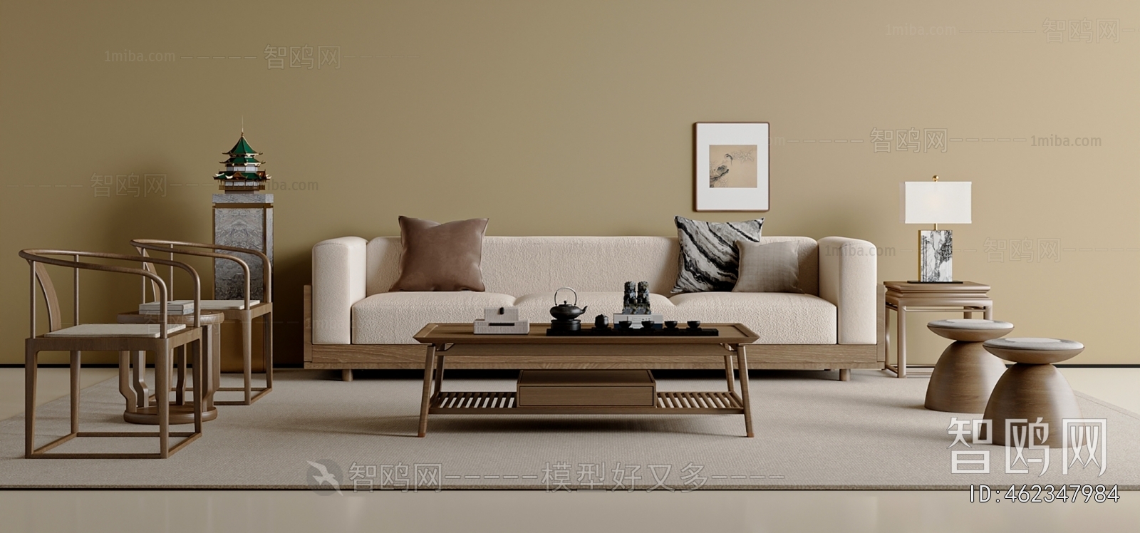 New Chinese Style Sofa Combination