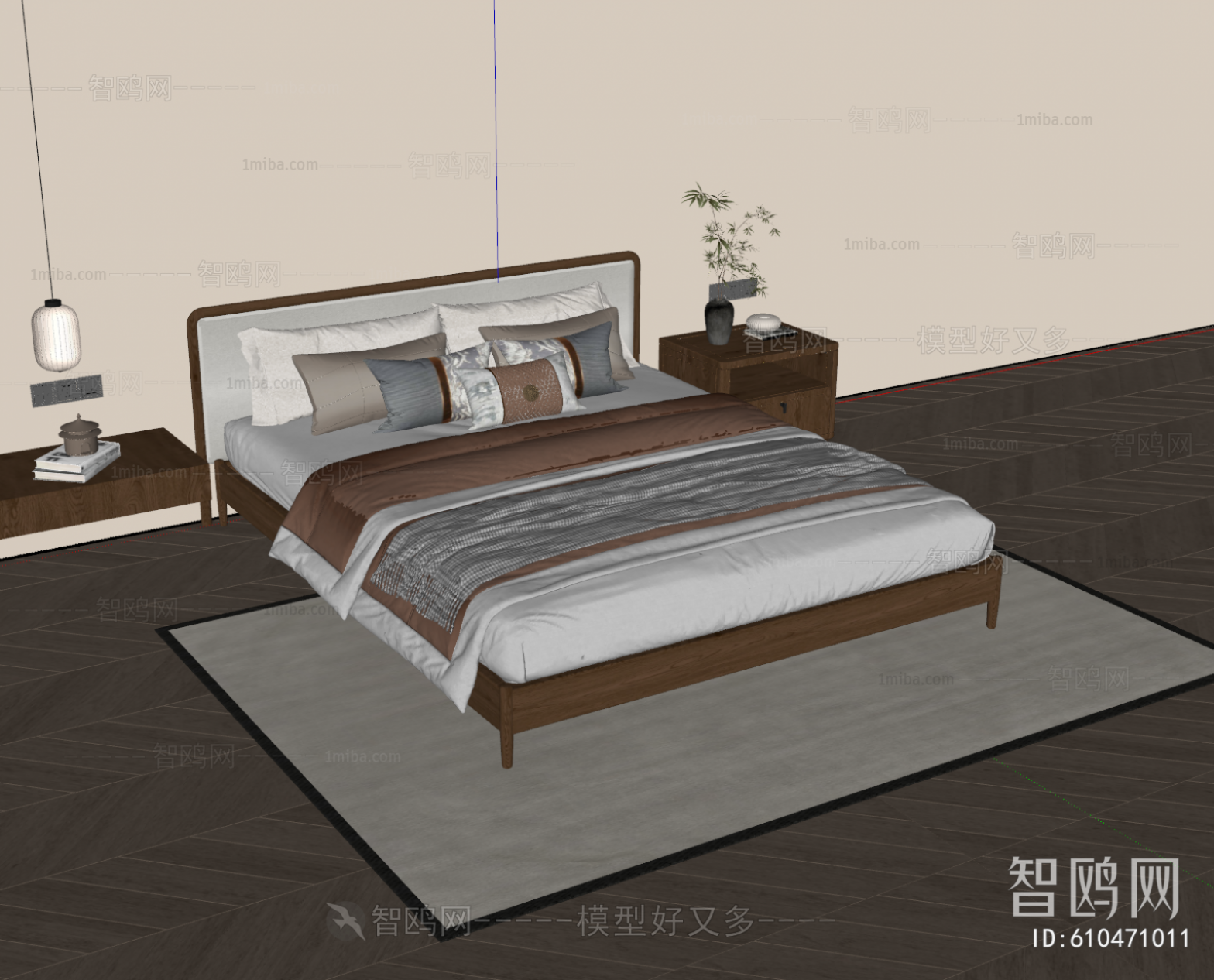 New Chinese Style Double Bed