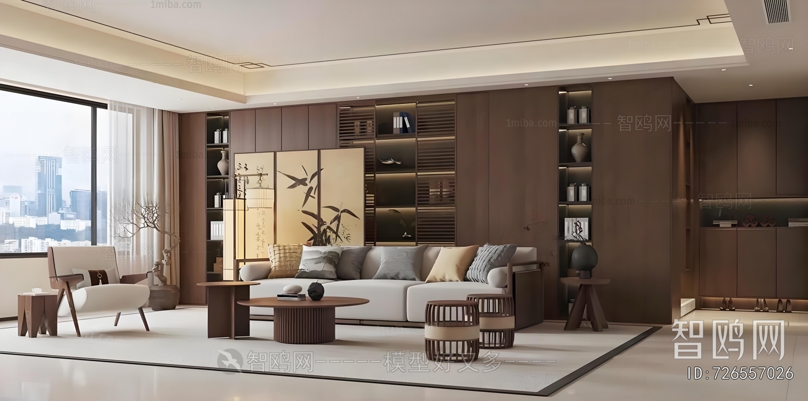 New Chinese Style A Living Room