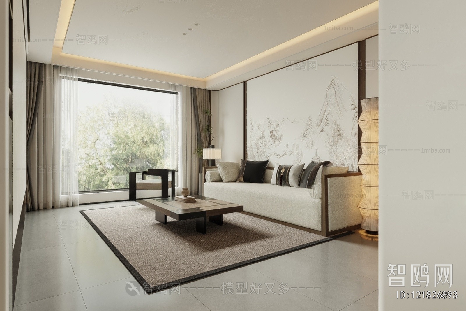 New Chinese Style A Living Room