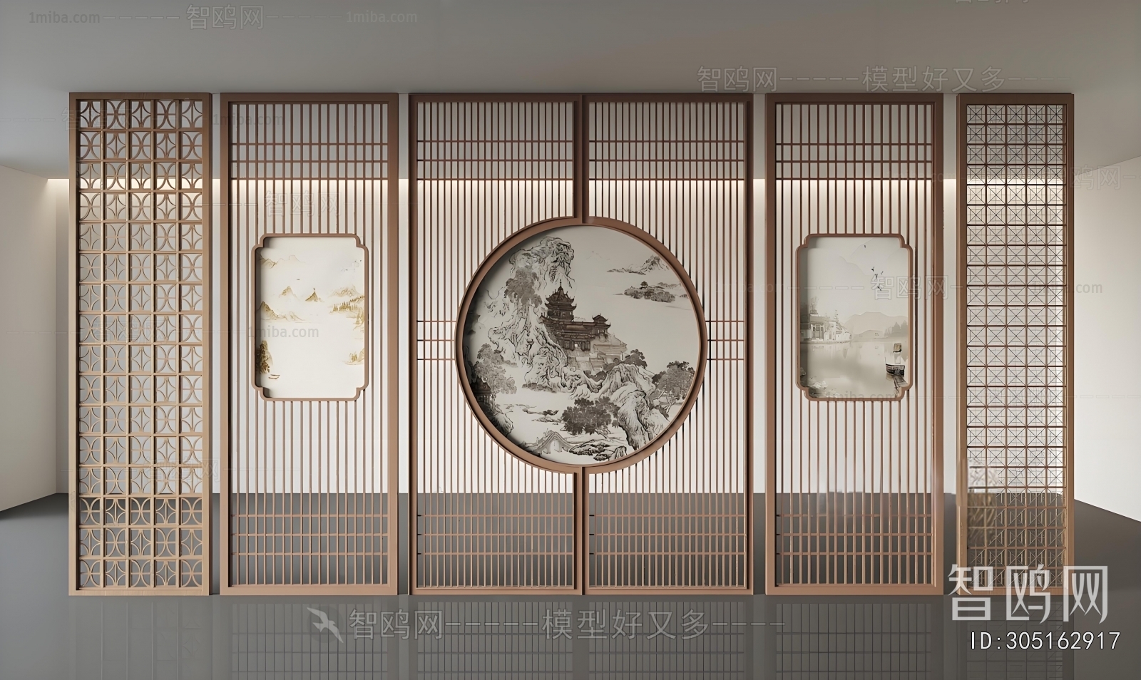 New Chinese Style Wooden Screen Partition