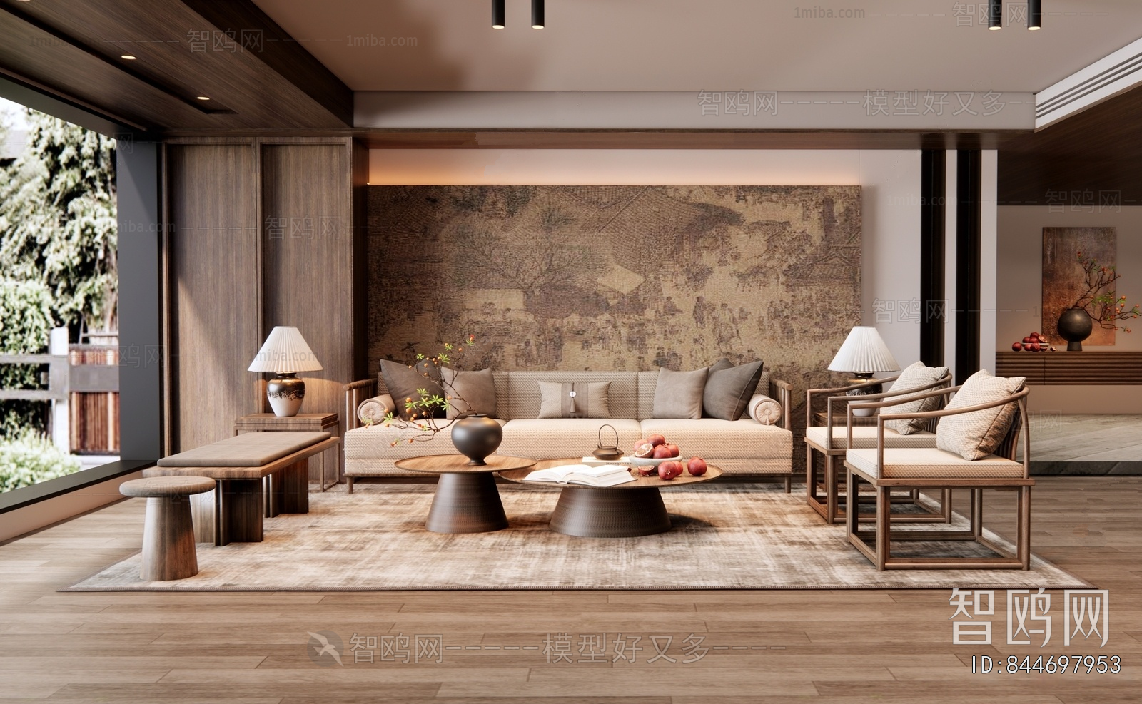 New Chinese Style A Living Room