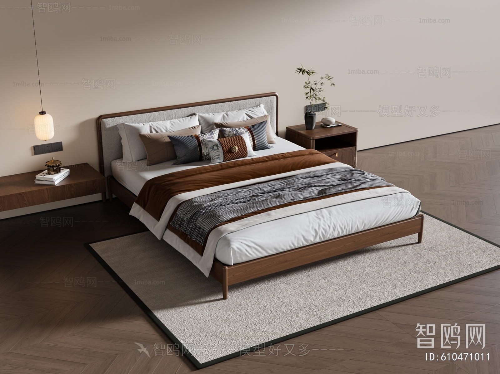 New Chinese Style Double Bed