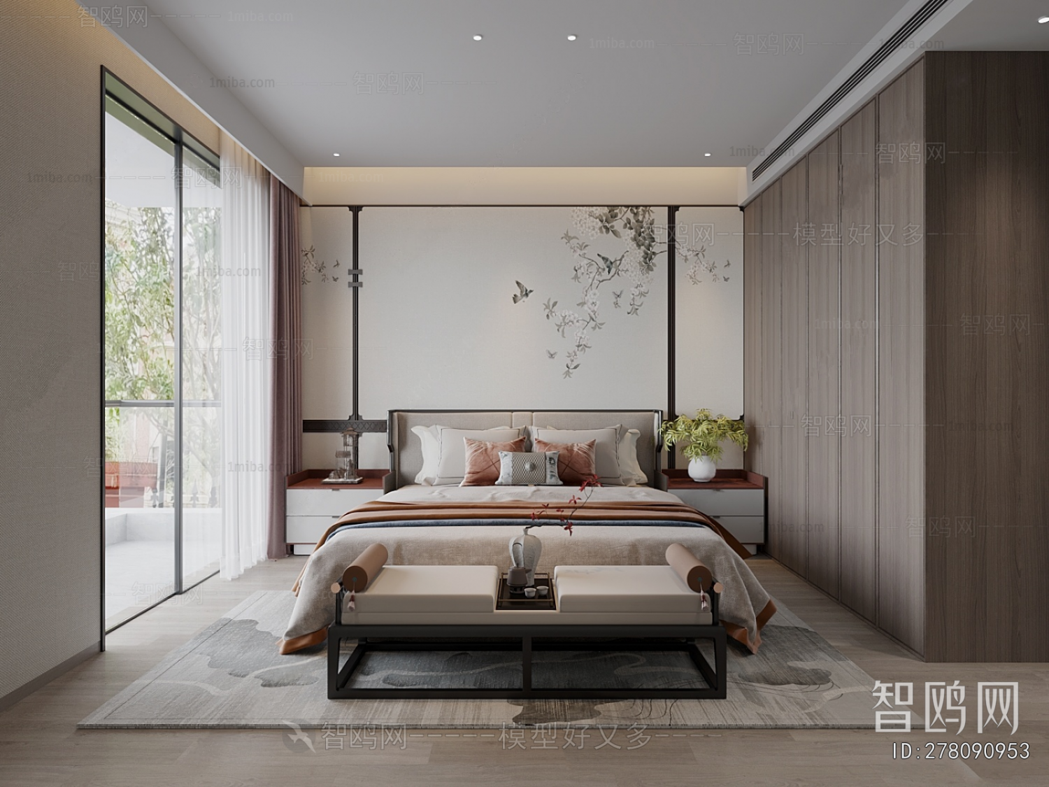 New Chinese Style Bedroom