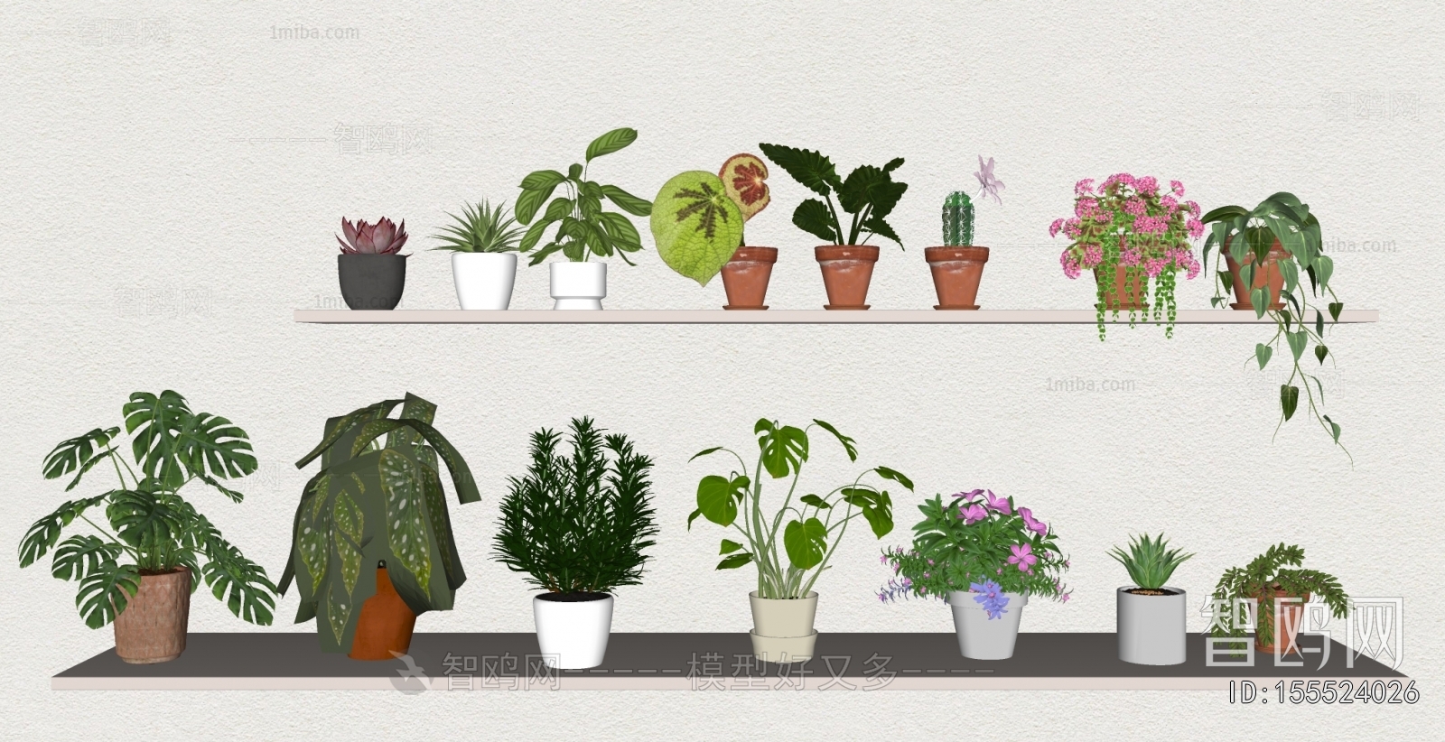 Modern Potted Green Plant