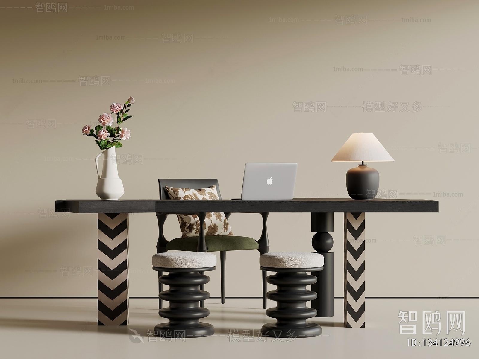 French Style Computer Desk And Chair