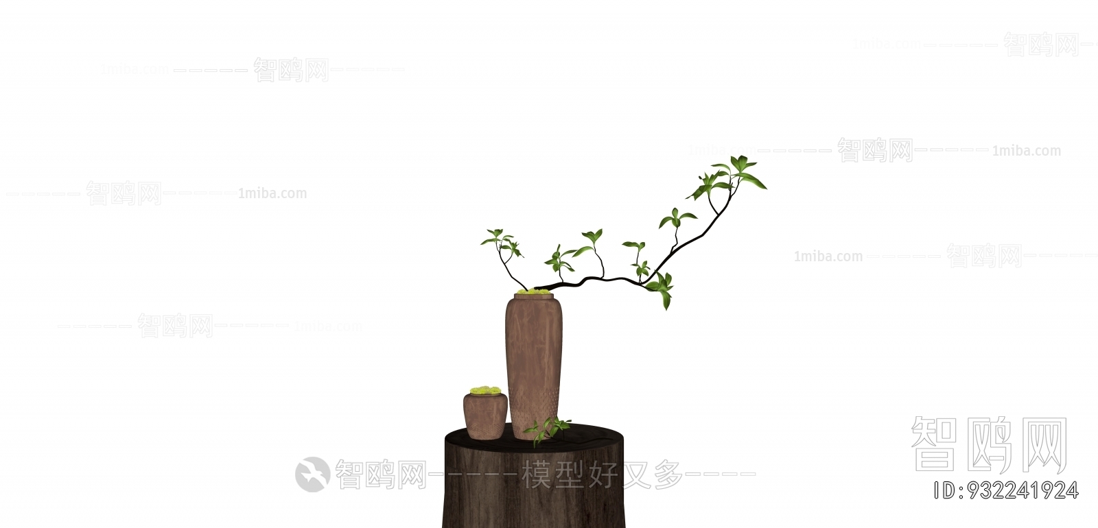 New Chinese Style Potted Green Plant