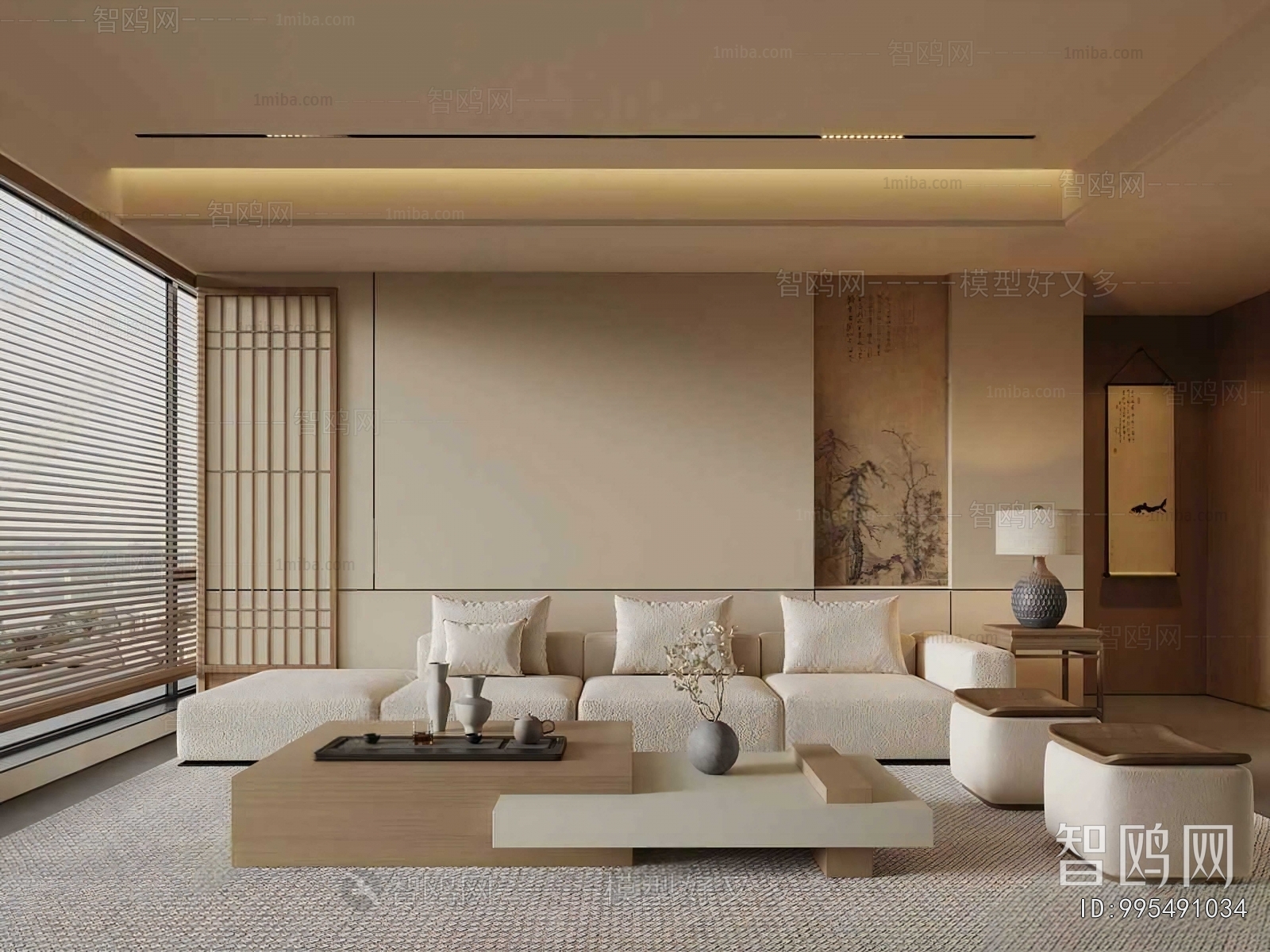 New Chinese Style A Living Room