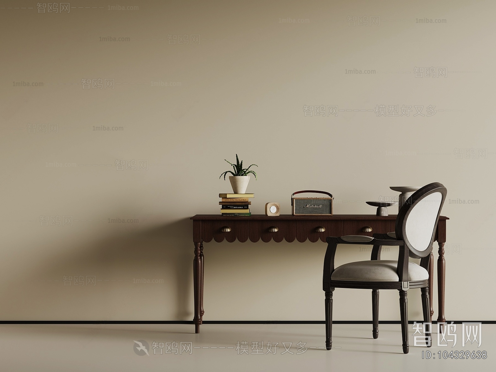 French Style Computer Desk And Chair